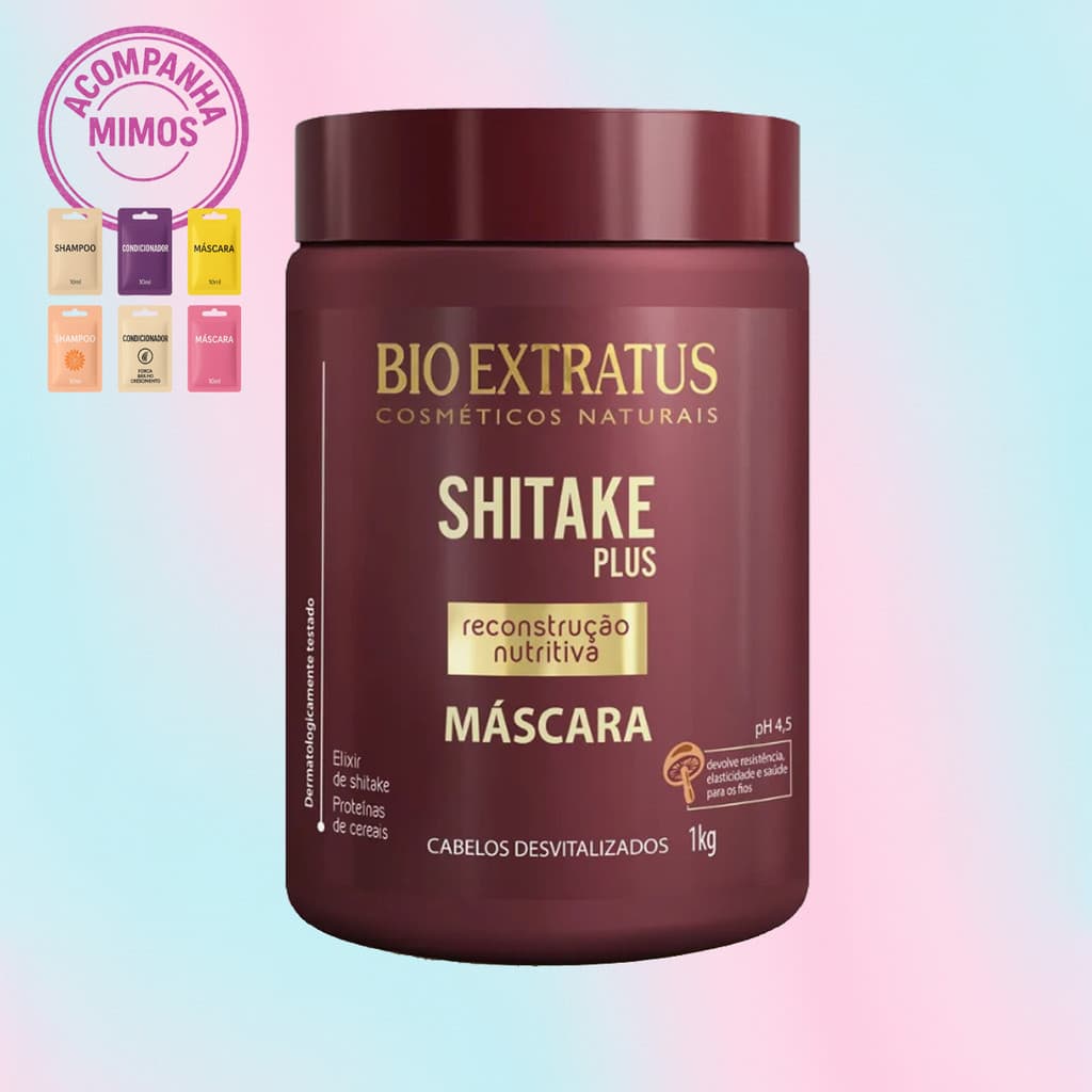 Máscara Shitake Plus Bio Extratus 1Kg Reconstrução Nutritiva