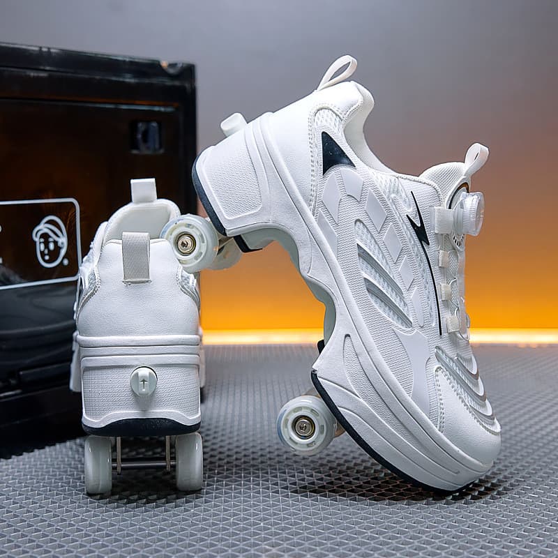 Sapatos de fuga das crianças meninas verão 2025 novo estilo meninos invisível quatro rodas retrátil runaway sapatos meni