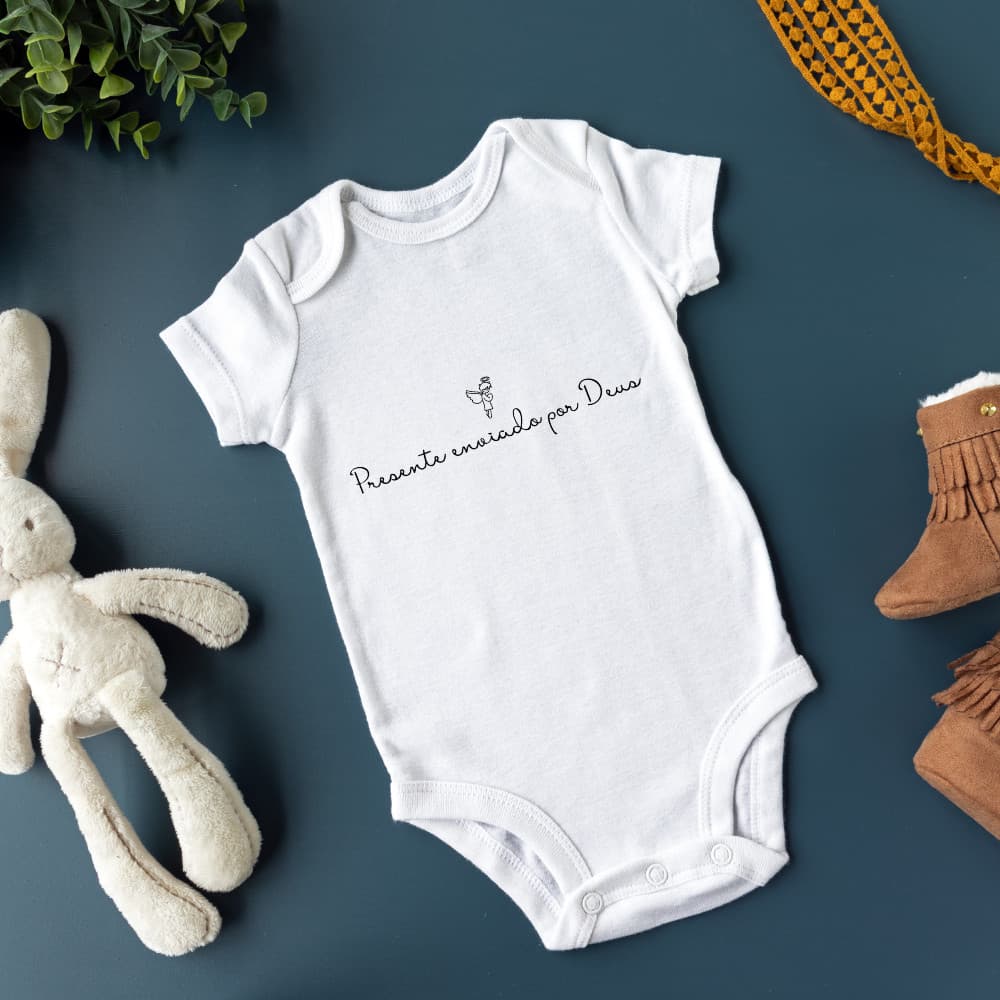 Body Bebê Reborn Bodie Personalizado Presente de Deus Infantil Confort 100%Algodão