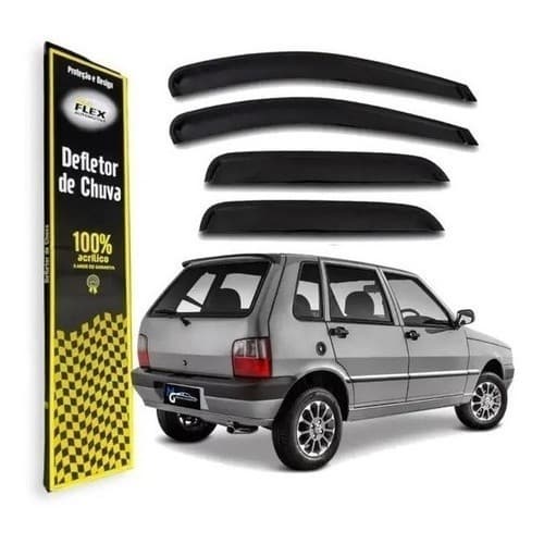 Defletor Calha de Chuva Uno Fire 4 Portas 2002 - 2013 - Kit Ecoflex