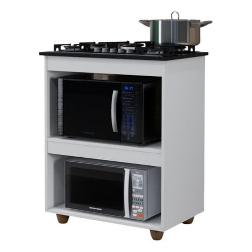 Armário Balcão P/cooktop 4 Ou 5 Bocas Cozinha Multiuso Forno Branco Cooktop 4 bocas