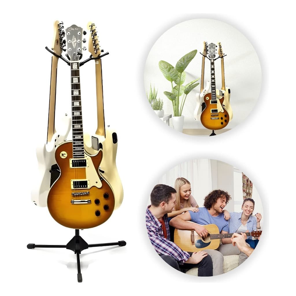 Suporte Para 3 Instrumentos Violão/guitarra/baixo Sptrio Cor Preto
