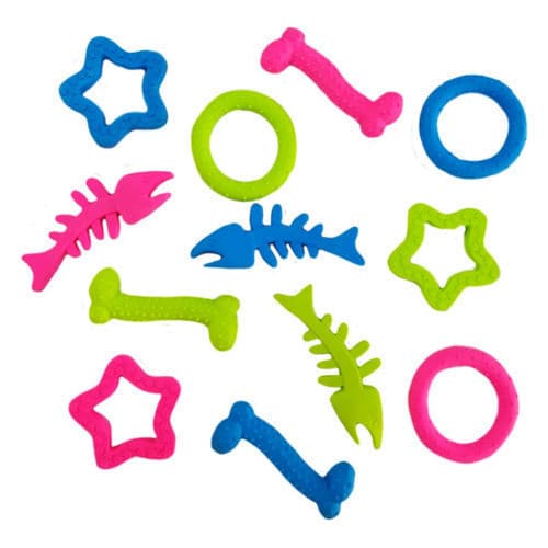 Kit 20 Brinquedos Pet Mordedor Borracha Maciça Para Cães Pequeno Porte Cachorros Filhote Limpa dente