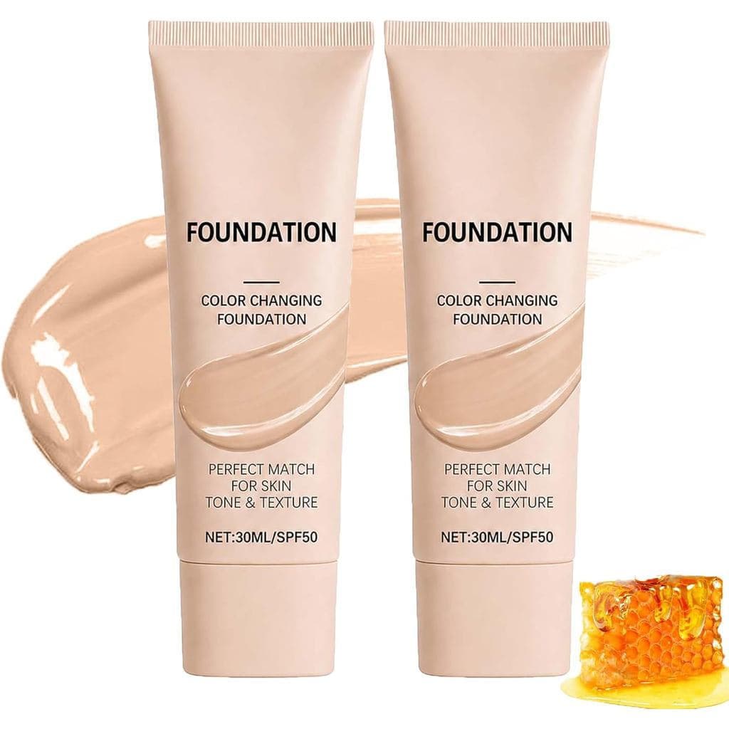 Base de Maquiagem com Mudança de Cor SPF50, 30ml, adequada para adultos, base inteligente com ajuste de cor, cobertura m