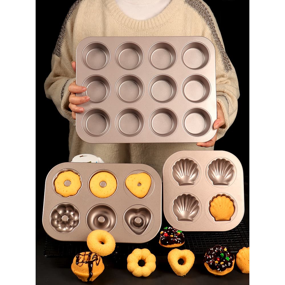 Desenhos animados 6/9/12 molde contínuo manteiga bolo de arroz castanha Donut Muffin pequeno copo de bolo DIY forno mold
