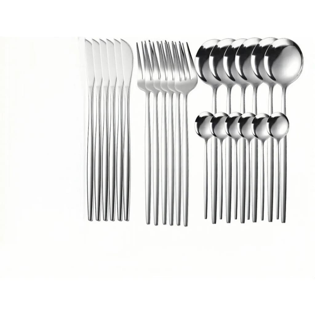Conjunto De Talheres De Aço Luxo Inoxidável 24pcs Faqueir...