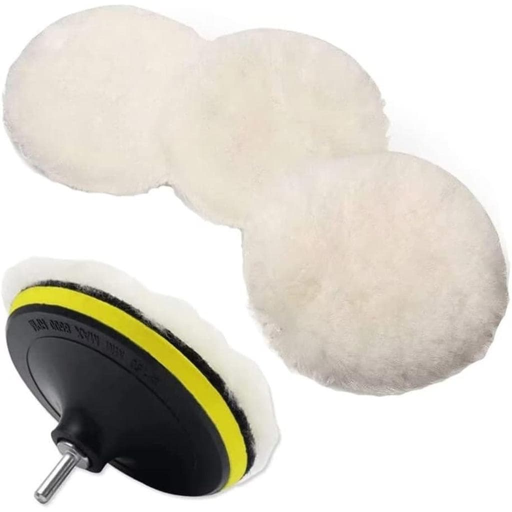 IPELY 6 Peças de 6 Polegadas, Disco de Polimento de Lã para Polimento e Lustro, Acessório para Furadeira com Adaptador M