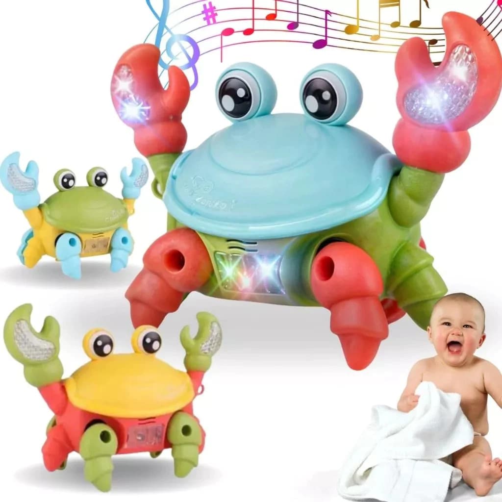 Brinquedo Educativo Caranguejo Fujão Musical Som Luz E Movimento Infantil Para Bebês
