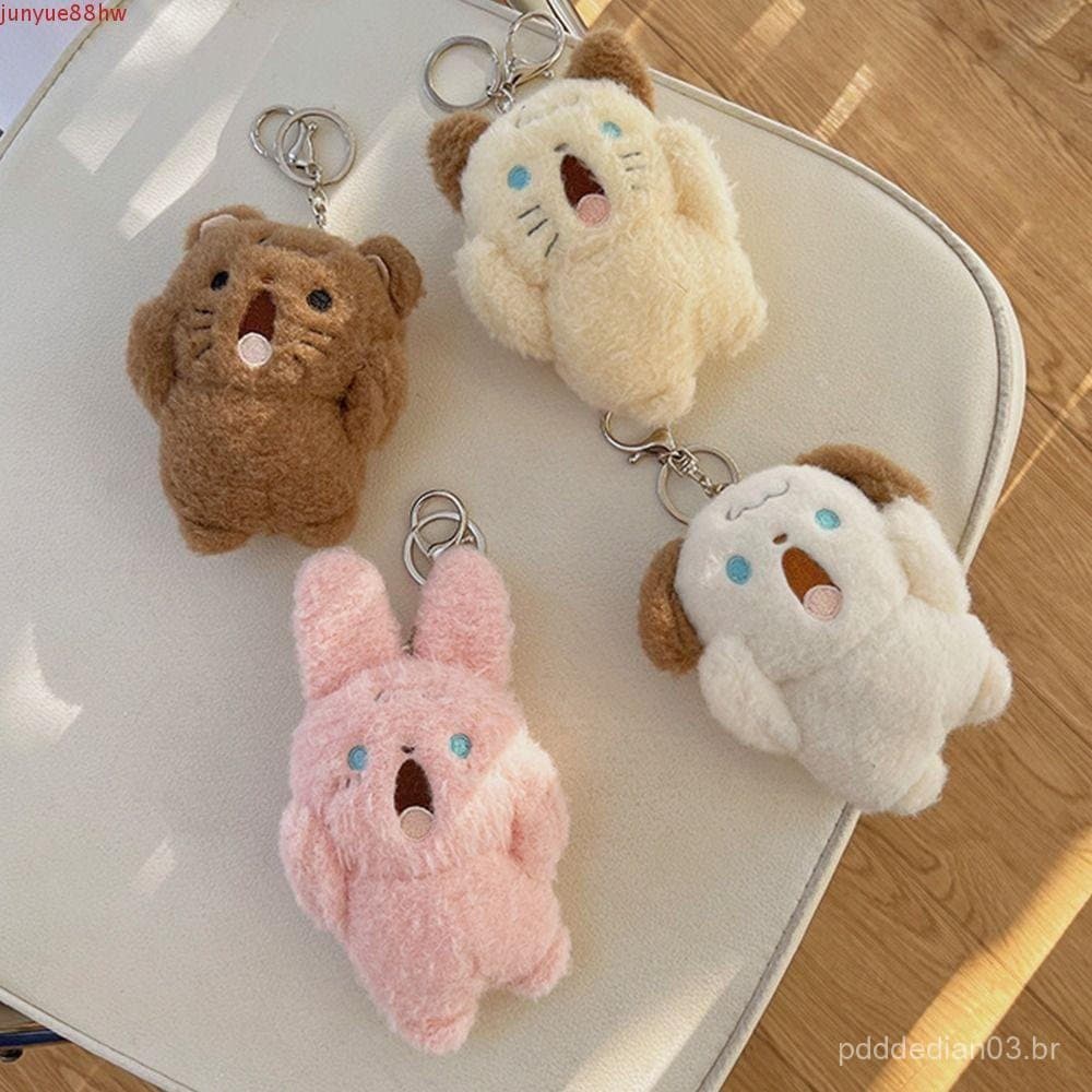 JUNYUE Chaveiro Com Pingente De Pelúcia Criativo Gritando Urso Design De Desenho Animado Bonito Crianças Mochila Encanto