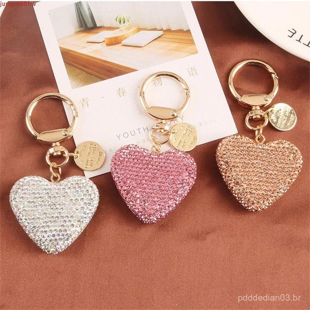 JUNYUE Chaveiro De Cristal Bolsa Feminina Charme Acessórios Do Carro Metal Strass Interiores