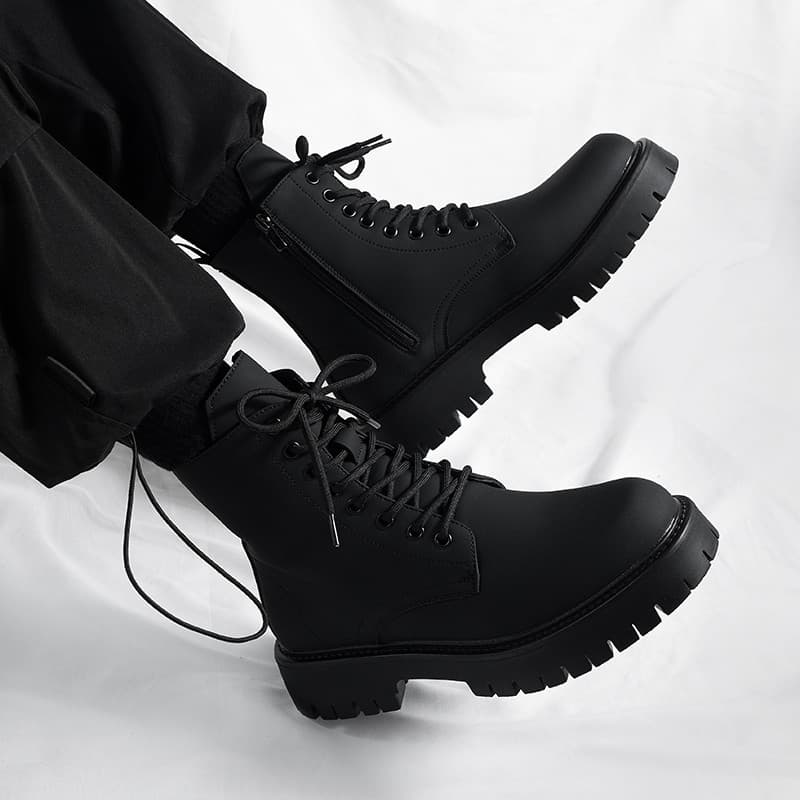 Estilo britânico ins preto lado zíper Martin botas masculinas high-End sapatos de couro de alta qualidade primavera ferr