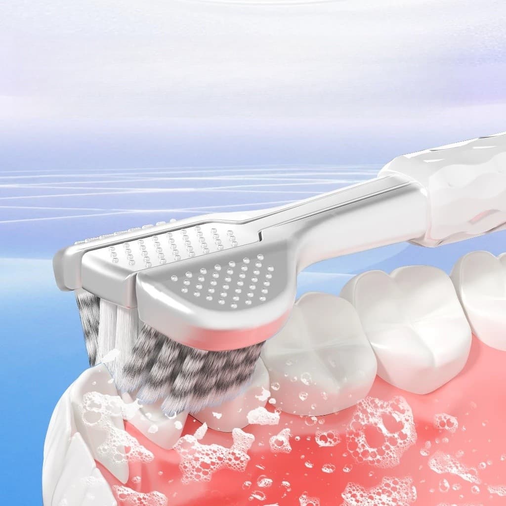 Escova De Dentes De Três Lados De 360 Graus Cerdas Macias  Cabeças Duras Pacote com dois