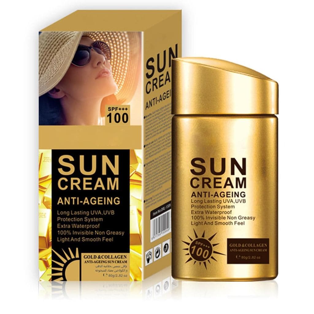 Protetor Solar Anti-Idade SPF 100 para Rosto e Corpo, Protetor Solar à Prova d'Água, Não Oleoso, Leve e Suave, Loção Pro