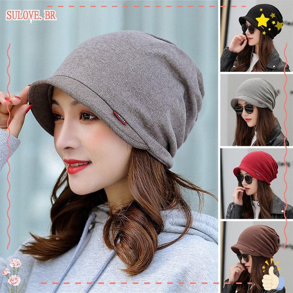 Chapéu Turbante SULOVEDU , Boné Envoltório De Cabeça De Cor Sólida À Prova De Vento , Gorro Quente De Inverno Com Babado