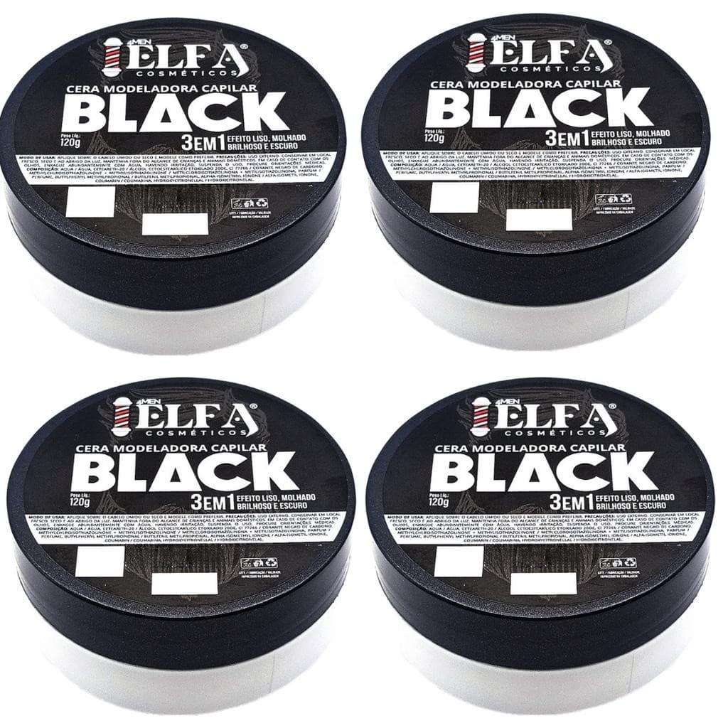 4 Cera Capilar Black 120g Elfa For Man