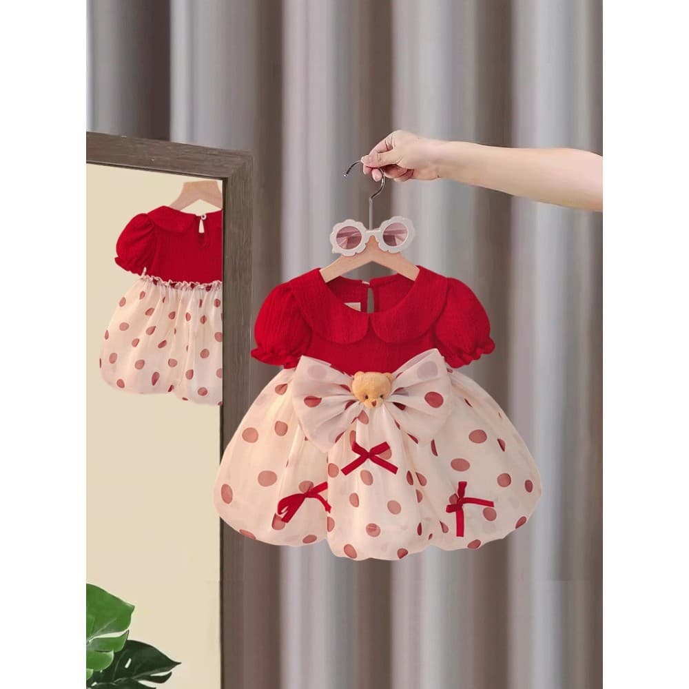 Meninas vestido de verão 2026 novo estilo crianças vestido de princesa menina moda bebê um ano de idade vestido de verão