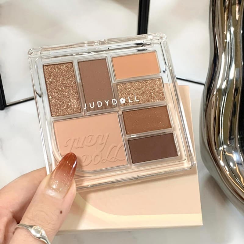 Uma placa ganha rosto inteiro!Juduo Fun Seven-Color Eyeshadow Deitado Silkworm Iluminando Paleta de Blush Abrangente Des