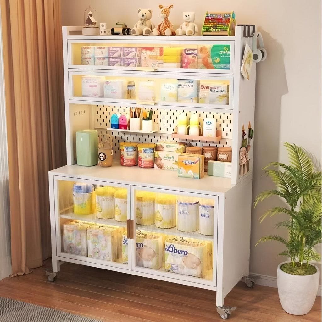 Mesa de alimentação do bebê armário de armazenamento doméstico Multi-camada sala de estar quarto prateleira de ferro mul