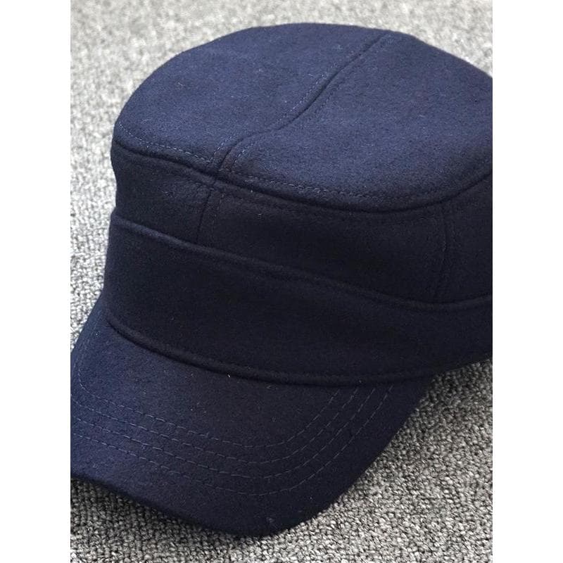 Chapéu de topo plano masculino inverno volta selo chapéu manter quente não respirável Plus Size circunferência da cabeça