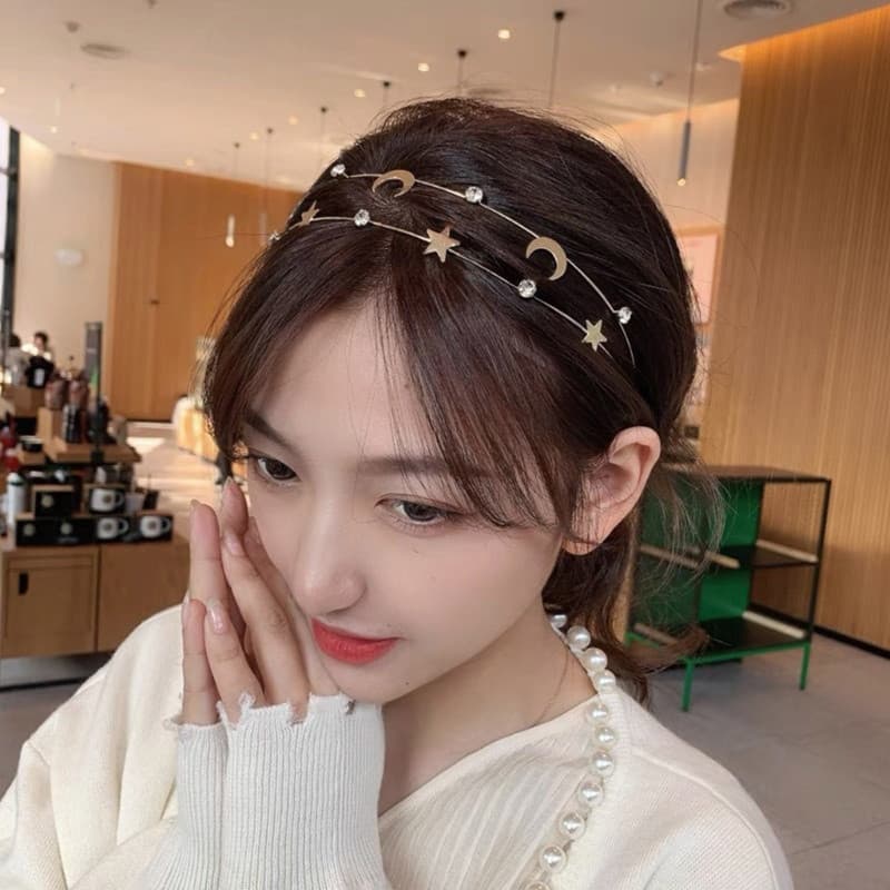Estone Shinning Strass Headband Para Mulheres Multicamadas Festa De Casamento Argolas De Cabelo Finas