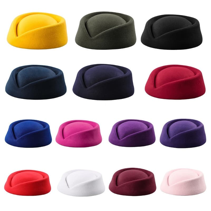 Estone Aeromoça Pillbox Hat Teardrop Fascinator Base Multicolorida Para Transmissão
