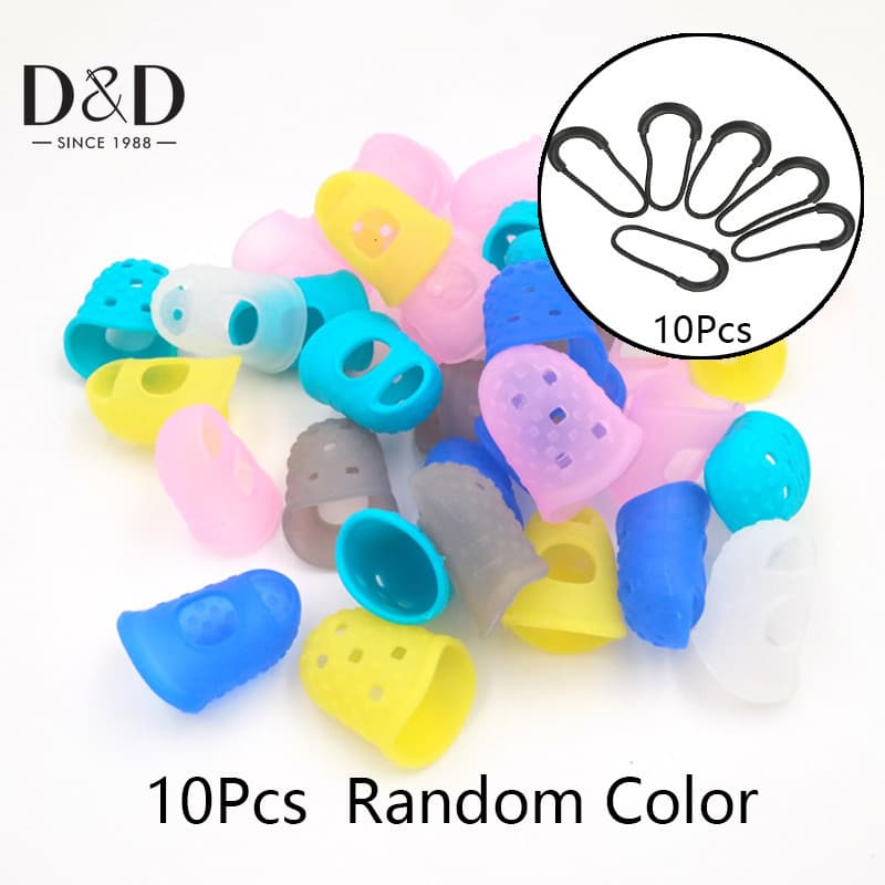 20 Peças Berços De Dedo De Silicone Emparelhados Com Cabeças De Zíper Pretas Para Casa Conjunto De Acessórios Sobressale