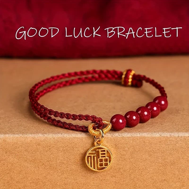 1pc Corda Vermelha Trançada Encantos Bênção Pulseira Boa Sorte Beads Pulseira Para Mulheres Homens Para Amante Family Fr