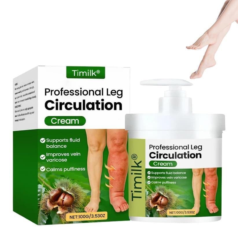 Creme Profissional para Circulação nas Pernas Timilk, Creme Terapêutico para Alívio de Edemas nas Pernas e Pés, Reduz ef