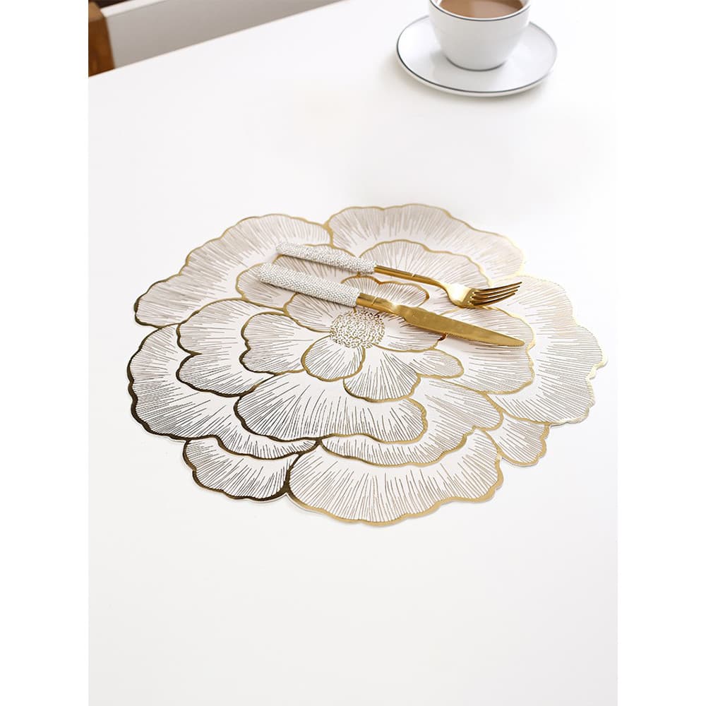 Criativo peônia flor lótus cozinha do agregado familiar Placemat almofada de isolamento térmico resistente a altas tempe