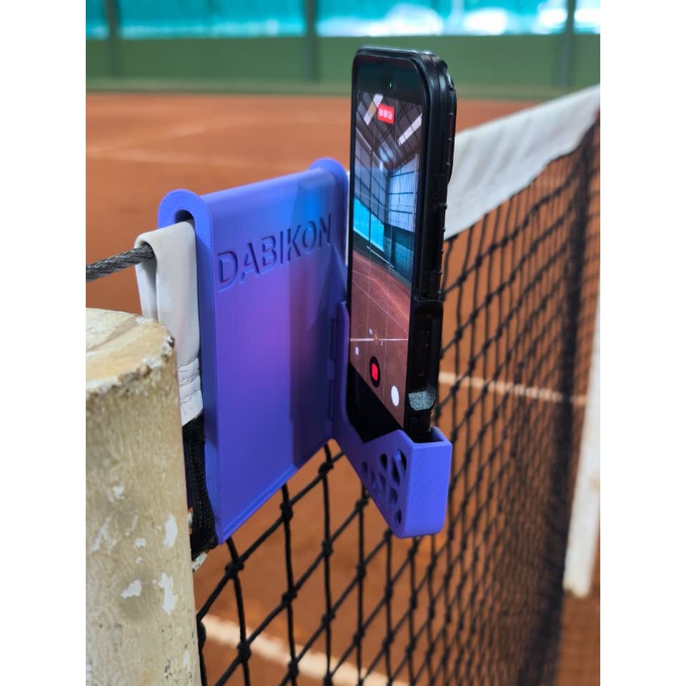 Suporte Duplo De Celular Pra Rede - Filmar Jogos de Beach Tennis, Tennis, Vôlei, Badminton