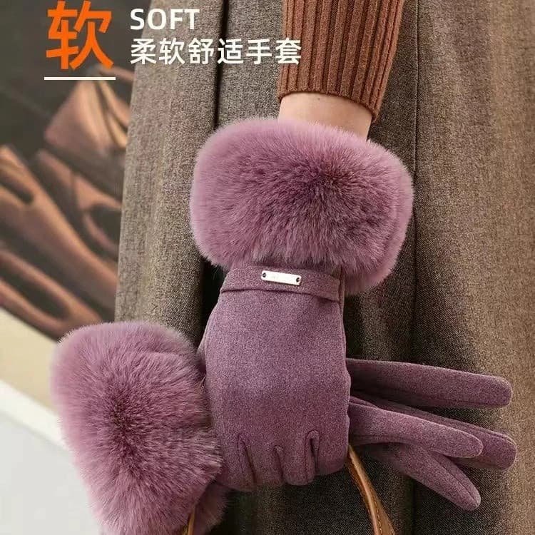 Luvas Térmicas de Ciclismo de Inverno Sem Dedos com Tela Sensível ao Toque Forradas de Fleece Luvas Quentes e Espessas