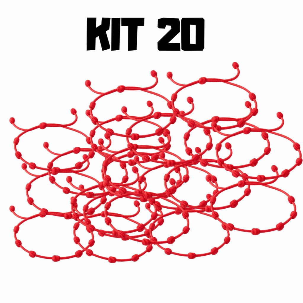 Kit 20 Pulseiras 7 Nós Macramê Vermelha Mal Olhado Sorte Proteção ATACADO Envio Rápido
