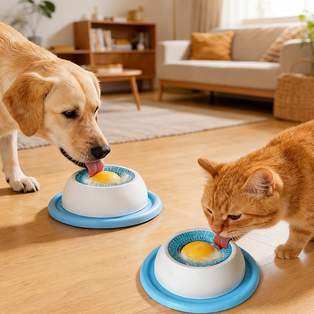 Alimentador Lambedor Interativo Lento Pet Cão Gato Com Ventosas Brinquedo Anti-Derramamento