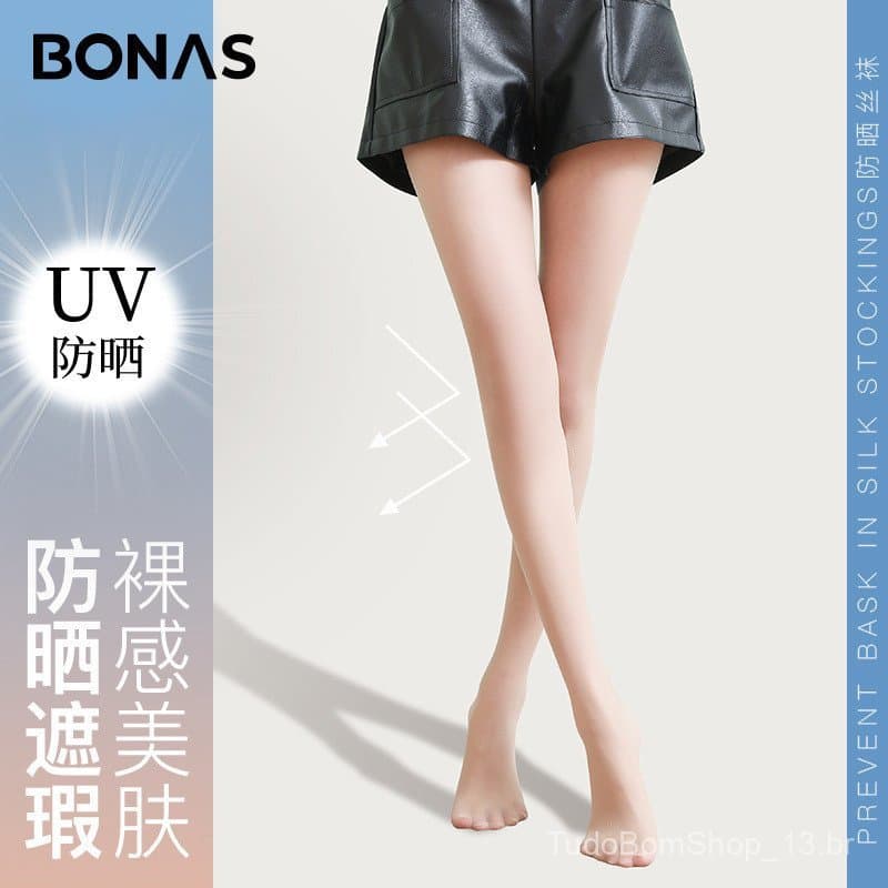 Meias-calças bonitas que disfarçam imperfeições, pernas lisas, meias-calças anti-rasgos, proteção UV para o verão, meias