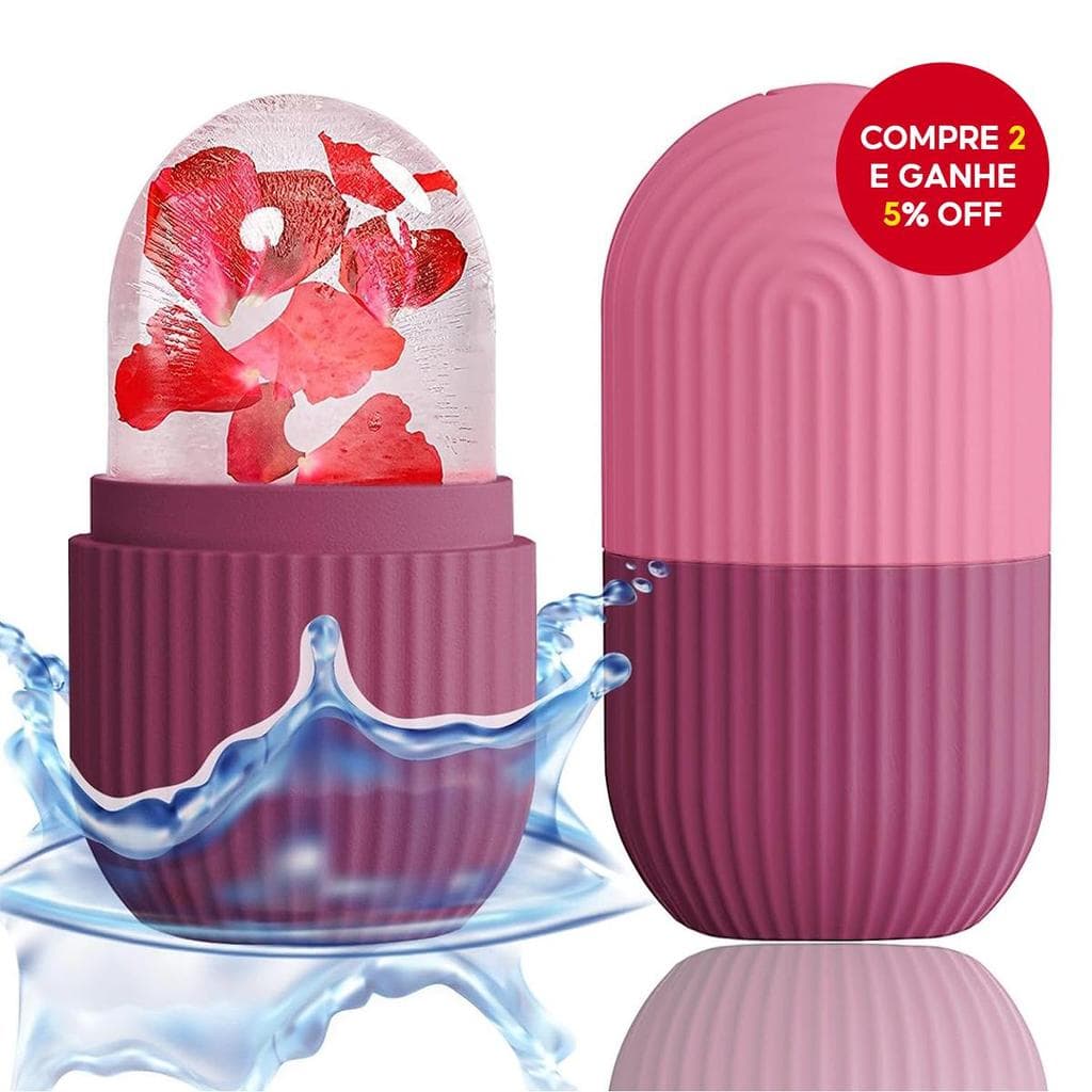 Massageador Facial De Silicone Com Rolo De Gelo , Ferramenta De Massagem De Pele De Beleza Para Resfriamento De Pescoço