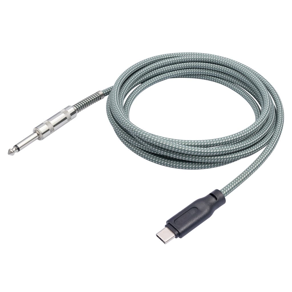 Cabo de áudio de 6.35 mm a TYPE-C pode ser usado para guitarra elétrica, celular, computador, gravação, conversão de áud