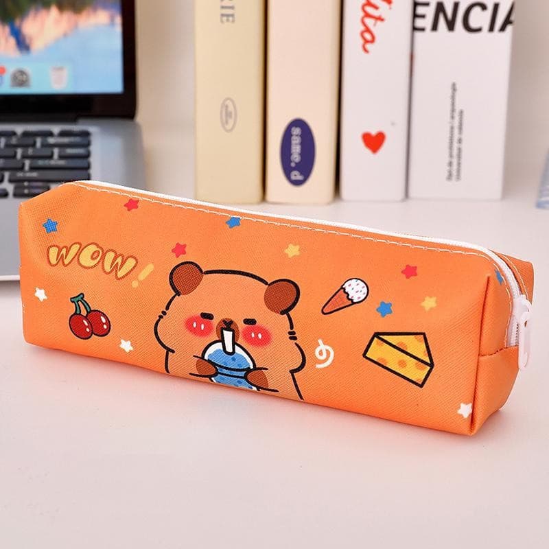 Decorador 4 Unidades De Estojo De Lápis De Capivara De Desenho Animado Fofo Para Meninos E Meninas Estojos Simples De Gr