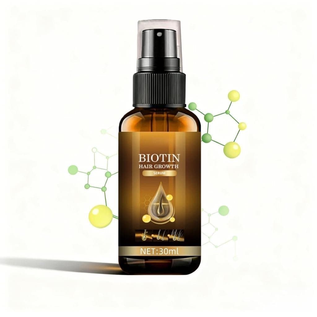 Sérum em Spray para Crescimento Capilar com Biotina 1FlOz - Tratamento Nutritivo Sem Enxágue com Biotina e Pantenol para