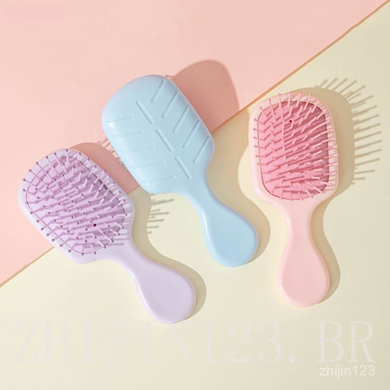 Almofada de Cabelo Macaron Colorida Airbag Anti-Estático Mini Escova de Cabelo Ferramenta de Estilo Portátil