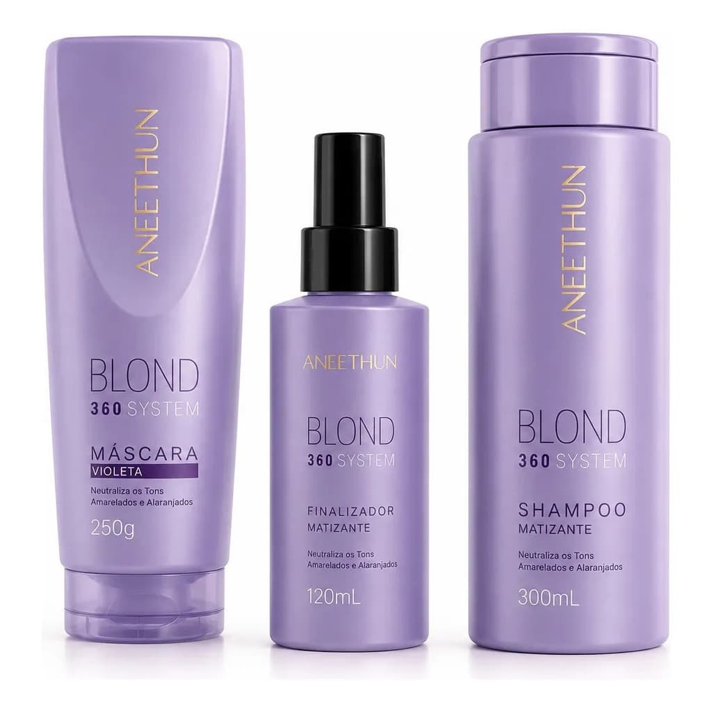 Kit Aneethun Matizante 360 System Shampoo Mascara Finalizado