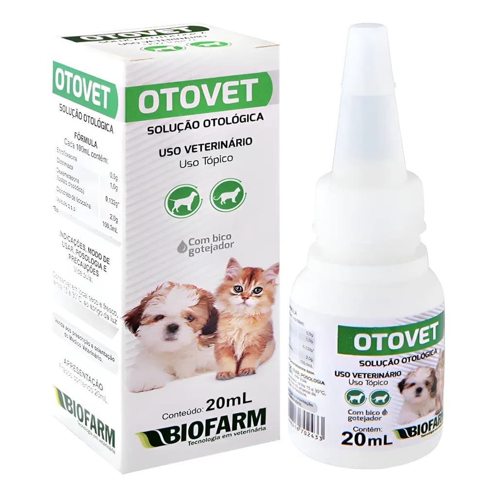 Otovet 20ml Solução Otológica Anti Otite Para Cães E Gatos
