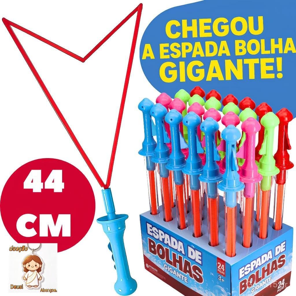 Kit 30 Espada De Bolhas Gigante Bastão Lança Bolhas De Sabão 44cm Lembrancinha Festa Infantil