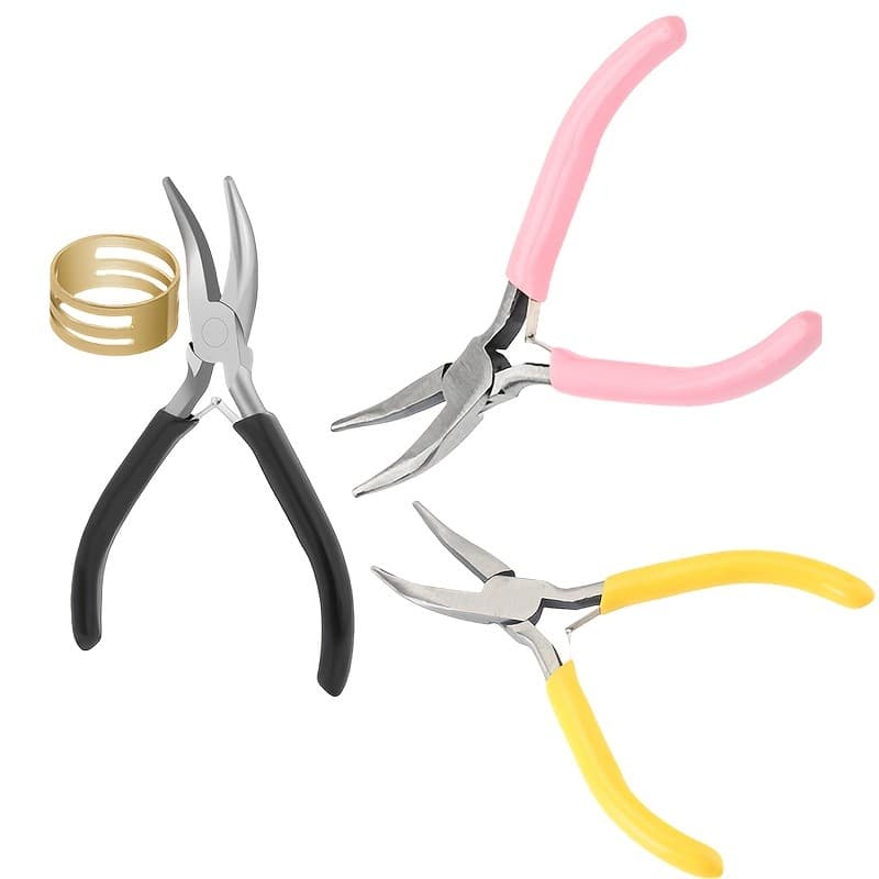 Conjunto De 2 Peças De Alicates E Ferramenta De Anel Aberto , Preto Amarelo Rosa 3 Cores Opcionais , Mini Requintados ,