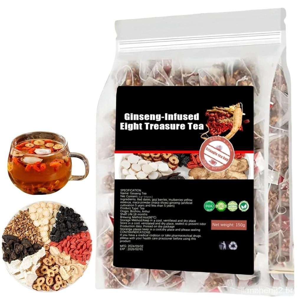 Chá de Ginseng Oito Tesouros, Chá Tônico Renal de Ginseng de Cinco Sabores, Chá de Jujuba para a Saúde Ver 7X56