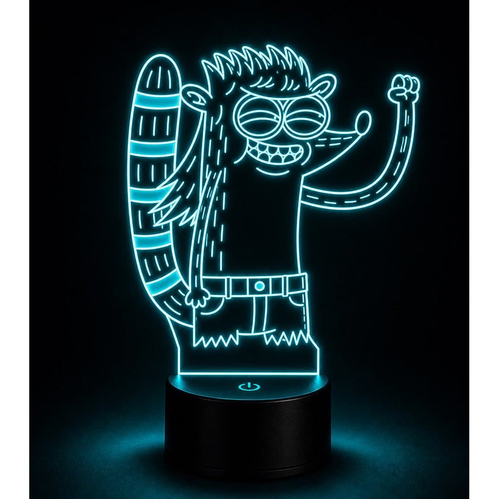 Luminária 3d Rigby Apenas um Show Abajur Gamer Nerd Geek