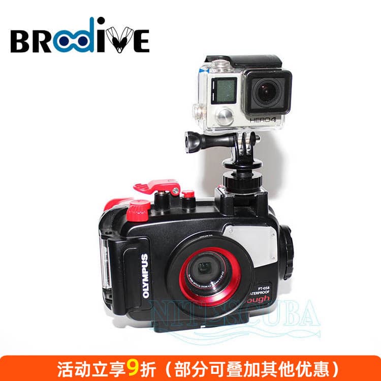 Mergulho Gopro hero câmera cartão preto Olympus TG6 caso à prova dwaterproof água conexão sapata bola cabeça OSMO acessó