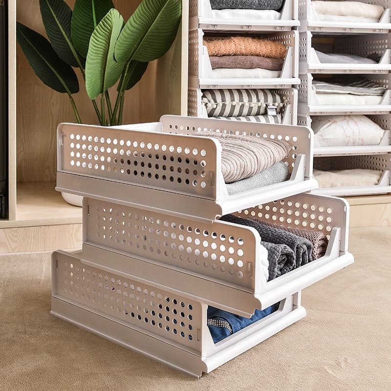 Gaveta Organizadora Empilhável De Plástico Para Roupas E Armário Pet