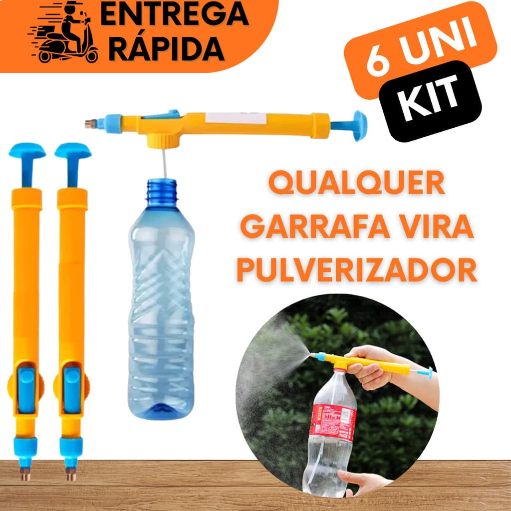 BORRIFADOR GARRAFA PET BICO SPRAY MANUAL PULVERIZADOR PLANTA HORTA SPLAY CARRO PRETINHO DE RODA