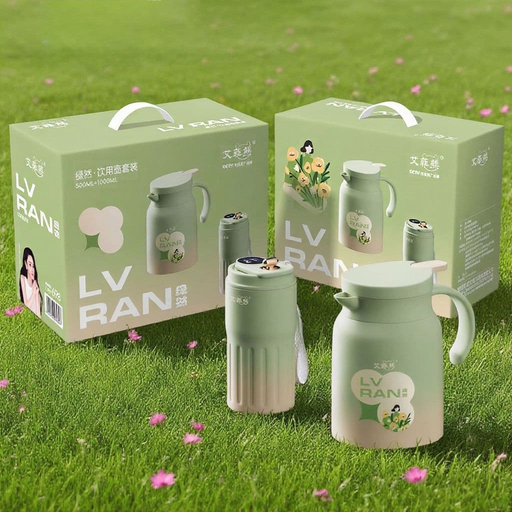 Conjunto de Chaleira com Display de Temperatura Inteligente Effie Bear, Grande Capacidade, Conjunto de Duas Peças com Ch