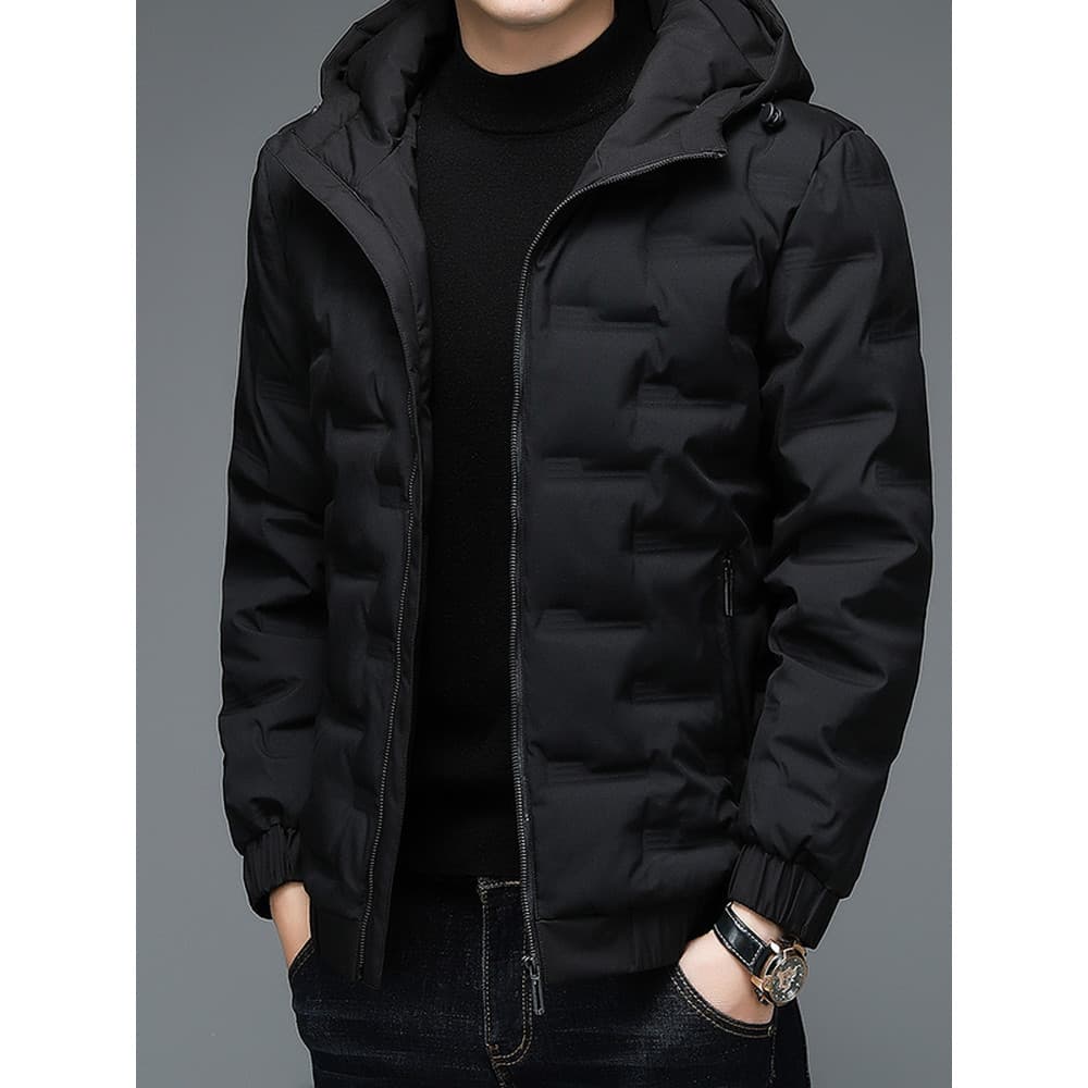 Jaqueta masculina inverno 2025 novo estilo na moda fora de temporada masculino engrossado com capuz pato branco para bai